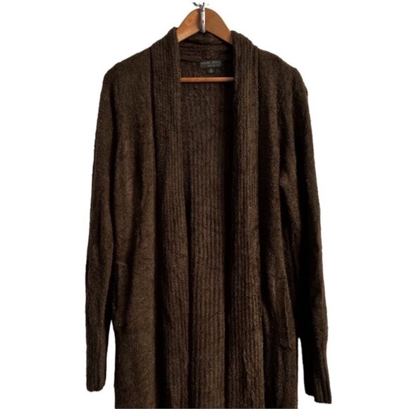 BAREFOOT DREAMS CozyChic Lite Catalina Long Cardigan Olive Green - Picture 6 of 8